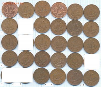 Великобритания полпенни 1955-67 г., фикс - Велик полпенни фикс