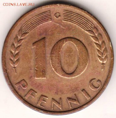 ФРГ 10 пфеннигов 1950 г.G до 24.00 02.10.18 г - 009