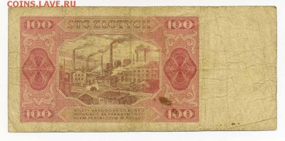 Польша 100 злотых 1948 - Польша_1948-100злотых_спинка