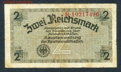 3-й Рейх оккупационные 2 марки - 3й-Рейх_2марки-ИКК-1940_типа-b_R-10217496_серия