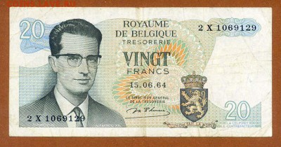 Бельгия 20 франков 1964 - Бельгия_20франков-1964_2Х-1069129_лицо