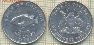 Уганда 200 шиллингов 2008 г., до 02.10.2018 г. 22.00 по Моск - Уганда 200 шиллингов 2008  3890