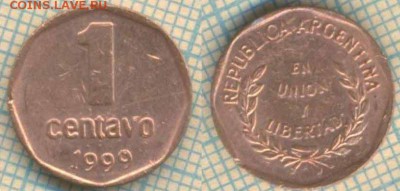 Аргентина 1 сентаво 1999 г. , до 03.10.2018 г. 22.00 по Моск - Аргентина 1 сентаво 1999  3900
