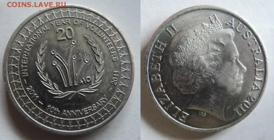 МиР МонеТ - иностранные государства и другие (03.06.2020г) - 5.австралия 20 ц. 2011