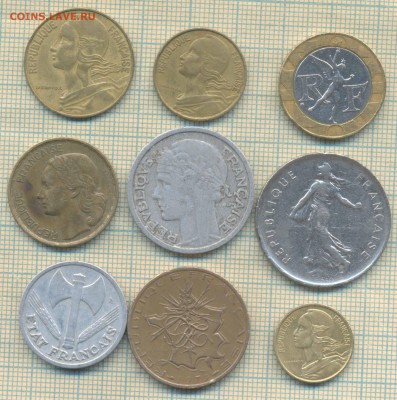Франция 9 монет, до 03.10.2018 г. 22.00 по Москве - Франция 9а 22 09