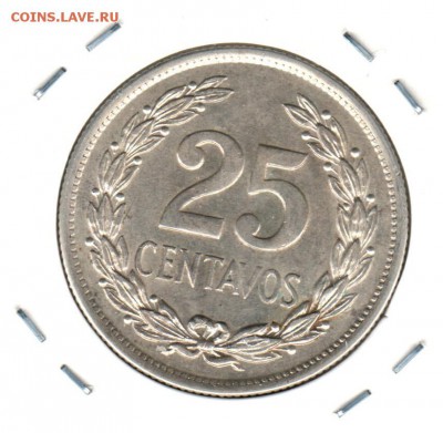 25 сентавос 1943 года Сальвадор aUNC до 01.10 до 21.00 - 25 сентавос1943()