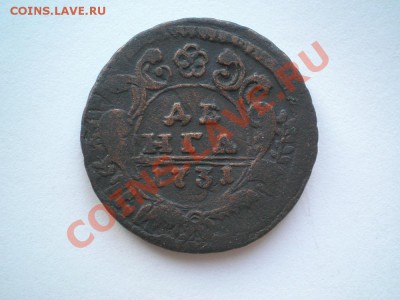 Денга 1731г. перечекан - P5130005.1