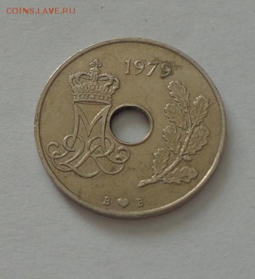 ДАНИЯ - 25 эре с отверстием до 5.10, 22.00 - Дания - 25 эре с отверстием1