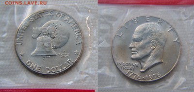 Монеты США из наборов 75, 79, 80 и др. UNC, разумеется - 1$ 1976 (75) D Колокол