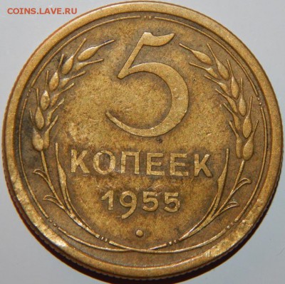 5 копеек 1955 года, СССР, до 22:00 2.10.2018 г. - 5-55-1.JPG