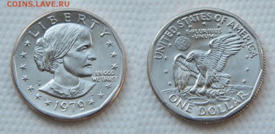 США 1$ 1979 P "Сьюзен Энтони" UNC до 22:22 05.10 - 1$ 1979 P Susan Antony
