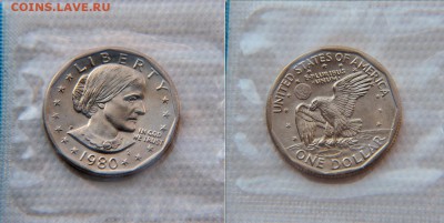 США 1$ 1980 P "Сьюзен Энтони" UNC до 22:22 05.10 - 1$ 1980 P Susan Antony