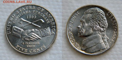США. Монеты из наборов разных лет 17 шт. UNC до 22:22 05.10 - 5 С 2004 - Покупка Луизианы