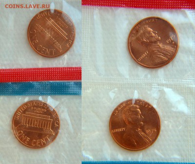 США. Монеты из наборов разных лет 17 шт. UNC до 22:22 05.10 - 1С 1975