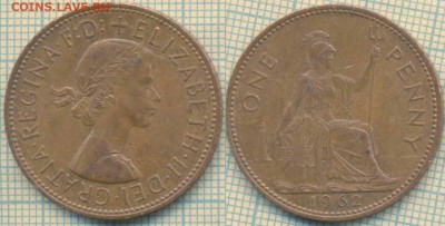 Великобритания 1 пенни 1962 г. , до 04.10.2018 г. 22.00 по М - Великобритания 1 пенни 1962  3908