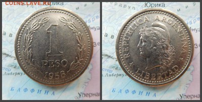 Аргентина 1 песо, 1958 - 10