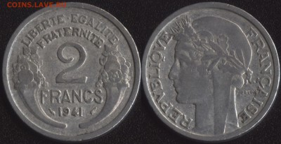 Франция 2 франка 1941 до 22:00мск 08.10.18 - Франция 2 франка 1941