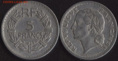 Франция 5 франков 1945 до 22:00мск 08.10.18 - Франция 5 франков 1945