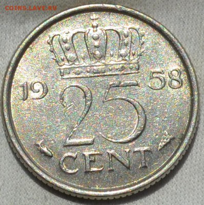 Нидерланды 25 центов 1958. 04. 10. 2018. в 22 - 00. - DSC_0210