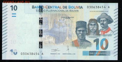 БОЛИВИЯ 10 БОЛИВИАНО 2018 UNC - 1 001