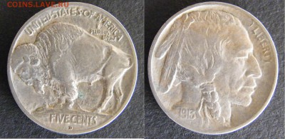5 центов США 1913 D тип 1 - 1913-D тип 1