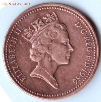 Великобритания 1 пенни 1986 г. до 24.00 09.10.18 г - 033