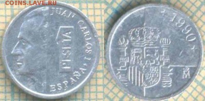 Испания 1 песета 1990 г., до 08.10.2018 г. 22.00 по Москве - Испания 1 песета 1990  3941