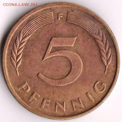 Германия 5 пфеннигов 1991 г. F до 24.00 09.10.18 г - 037