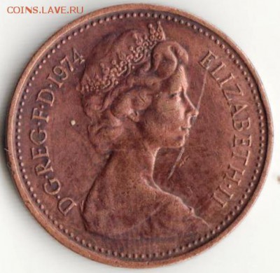 Великобритания 1 пенни 1974 г. до 24.00 09.10.18 г - 018
