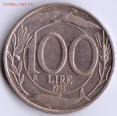 Италия 100 лир 1993 г. до 24.00 09.10.18 г - 044