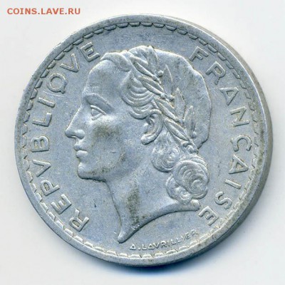 Франция 5 франков 1949 - Франция_5франков-1949-B_А