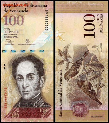 Венесуэла 100 боливар 2013 г. UNC. до 09.10. в 22:00 мск. - 5993240