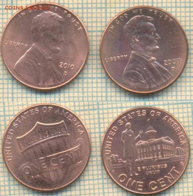 США 1 цент 2009, 2010 г., до 09.10.2018 г. 22.00 по Москве - США 1 цент 2009 10  4048