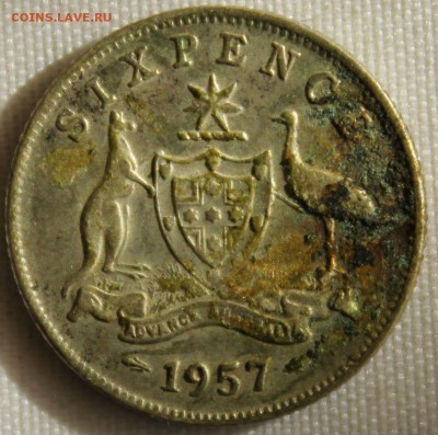 С РУБ.АВСТРАЛИЯ 6 пенсов 1957г. ЕЛИЗАВЕТА-II до 13.10 в 22 - IMG_4542.JPG