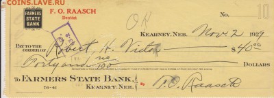 Чек банка США на 40 долларов 1929 г.до 11.10.в 22.00 м - чек сша 1929 001