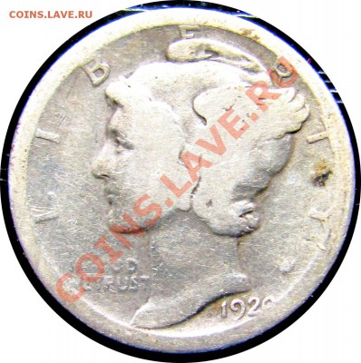 L25 Mercury Дайм США 1920s G до 21.05 в 22°° - L25 Dime 1920D _1new