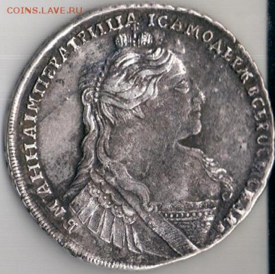 1 рубль 1734 г. на оценку - 1 руб 1734 R