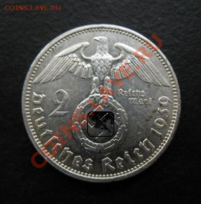 Третий рейх, 1939 г, серебро, 2 М, до 17.05 в 21-00 мск - 1939 2м