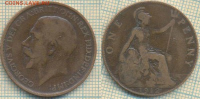 Великобритания 1 пенни 1912 г, до 15.10.2018 г. 22.00 по Мос - Великобритания 1 пенни 1912  3754