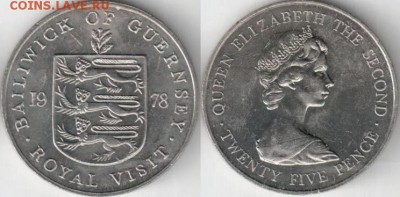 Крона Шайба Гернси 25 пенсов 1978 Королевский визит - krona_shajba_gernsi_25_pensov_1978_korolevskij_vizit
