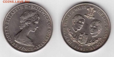 Крона Шайба Гернси 25 пенсов 1981 Свадьба Принца Чарльза Диа - krona_shajba_gernsi_25_pensov_1981_svadba_princa_charlza_i_ledi_diany
