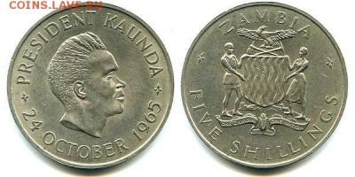 Крона Шайба Замбия 5 шиллингов 1965 Годовщина независимости - krona_shajba_zambija_5_shillingov_1965_godovshchina_nezavisimosti_prezident