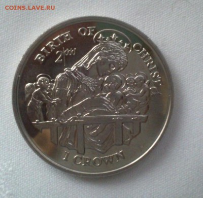 Крона Шайба Остров Мэн 1 крона 1997 Рождение Христа - krona_shajba_ostrov_men_1_krona_1997_rozhdenie_khrista
