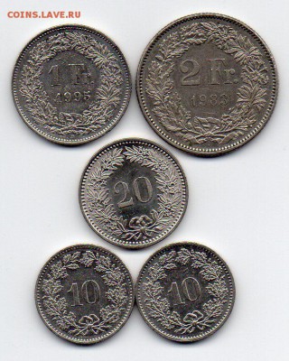 5 монет Швейцарии. До 15.10 в 22.00 МСК - 10