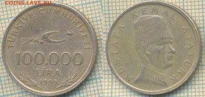 Турция 100000 лир 1999 г., до 18.10.2018 г. 22.00 по Москве - Турция 100т лир 1999 4147