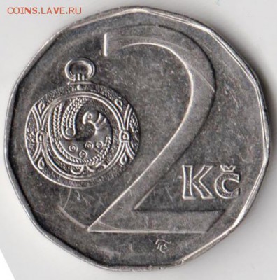 Чехия 2 кроны 1995 г. до 24.00 20.10.18 г - 014