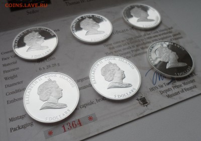 Острова Кука набор монет 5 долларов 2008 Парусные корабли - SAM_4321.JPG