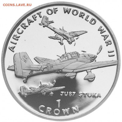 Авиация космонавтика на монетах - 1-Crown-JU87-Stuka