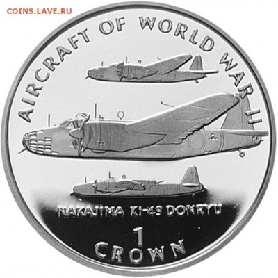 Авиация космонавтика на монетах - 1-Crown-Nakajima-KI-49-Donryu
