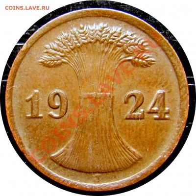 R62 Германия 2 пфеннига 1924J до 21.05 в 22°° - R62 2 1924J_2